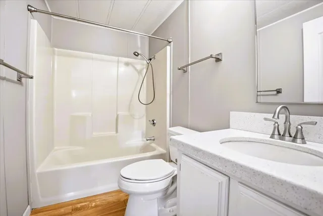 a room with cabinets and a wooden floors