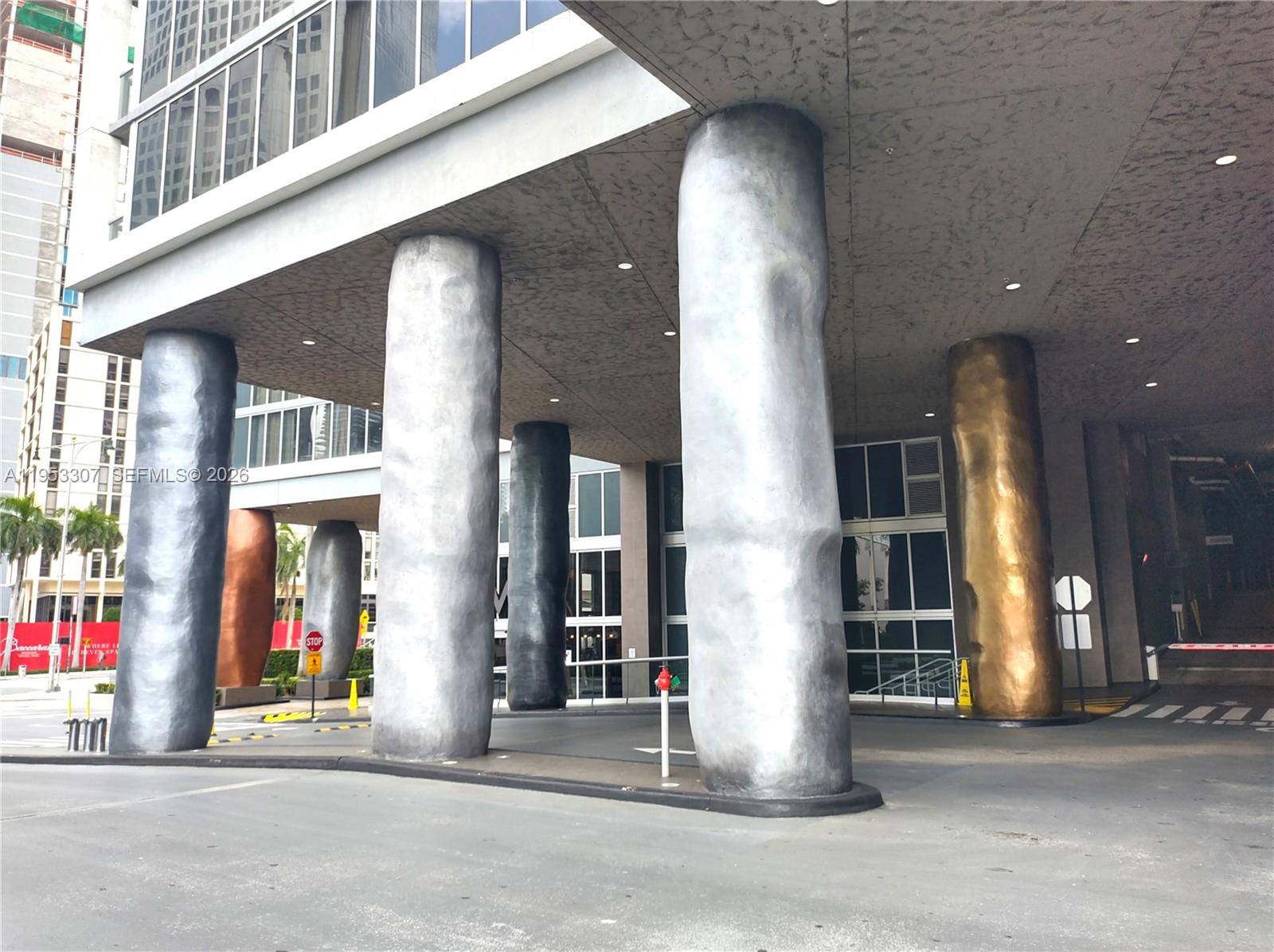 a view of a building with a street