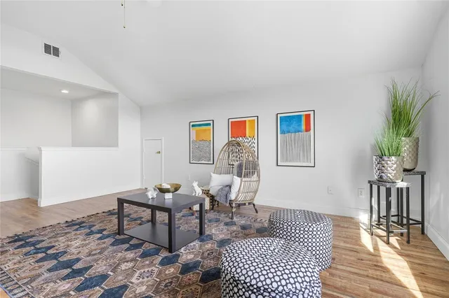 a living room with furniture