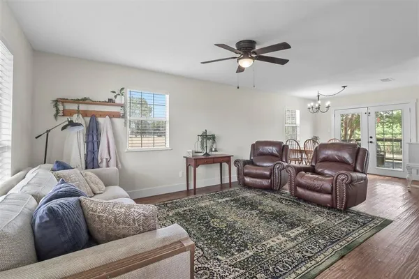 a living room with furniture