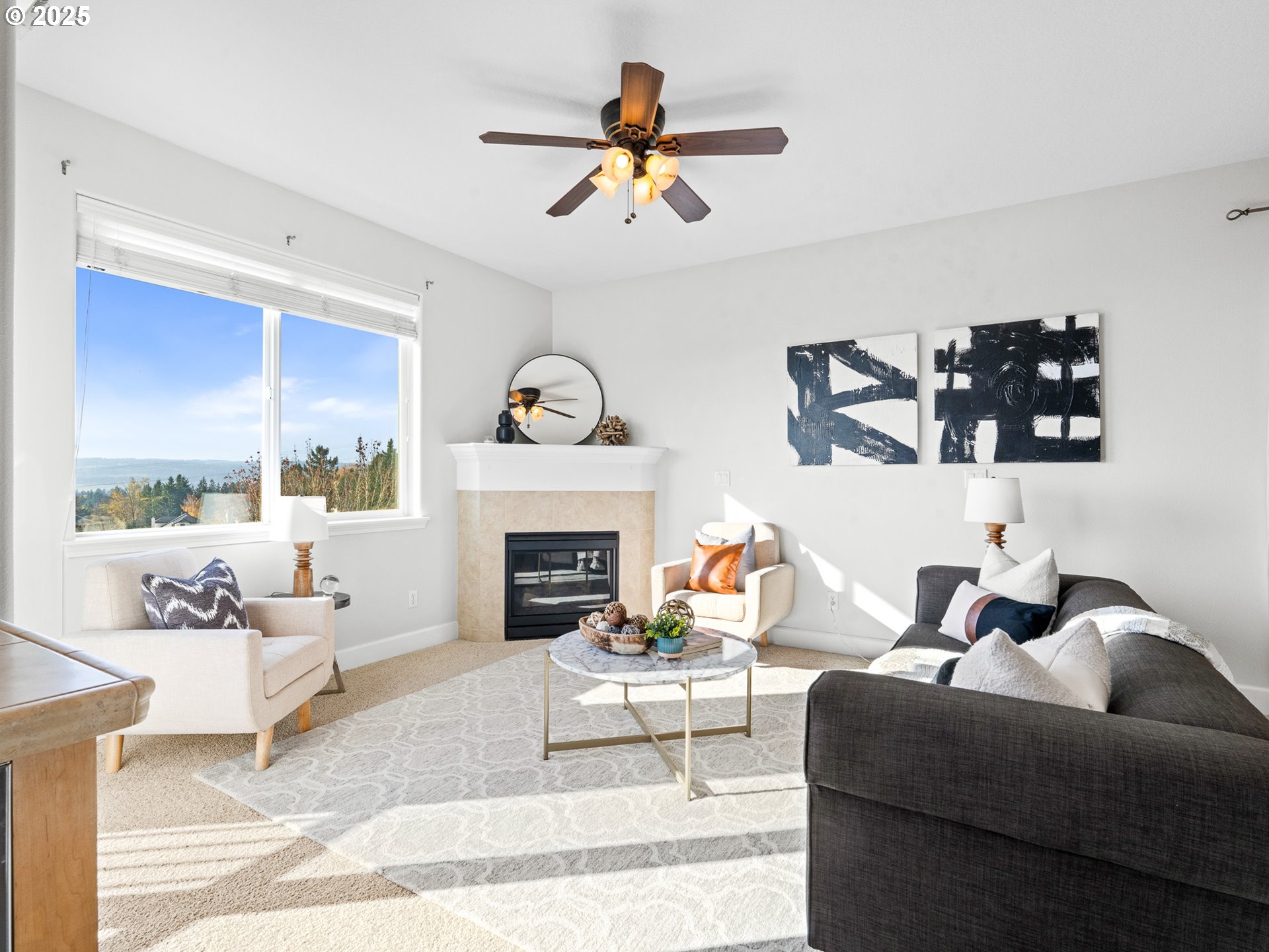 13622 Southwest Crestline Court Tigard, OR 97224 - Photo 24 of 32 a living room with furniture or couch and a fireplace