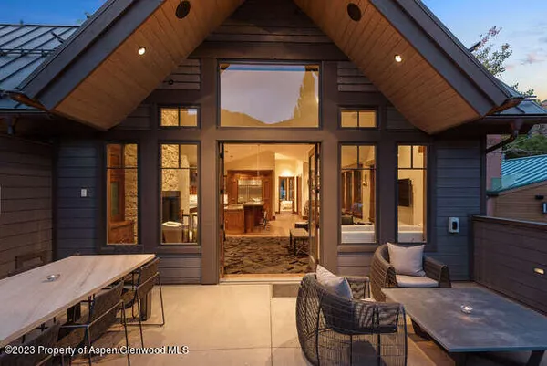 a outdoor space with furniture