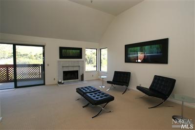 13 Marsh Road Tiburon, CA 94920 - Photo 4 of 9 a living room with furniture a flat screen tv and a fireplace