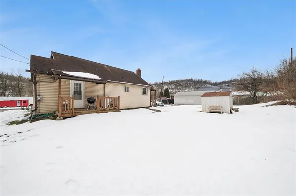 a view of street with a building