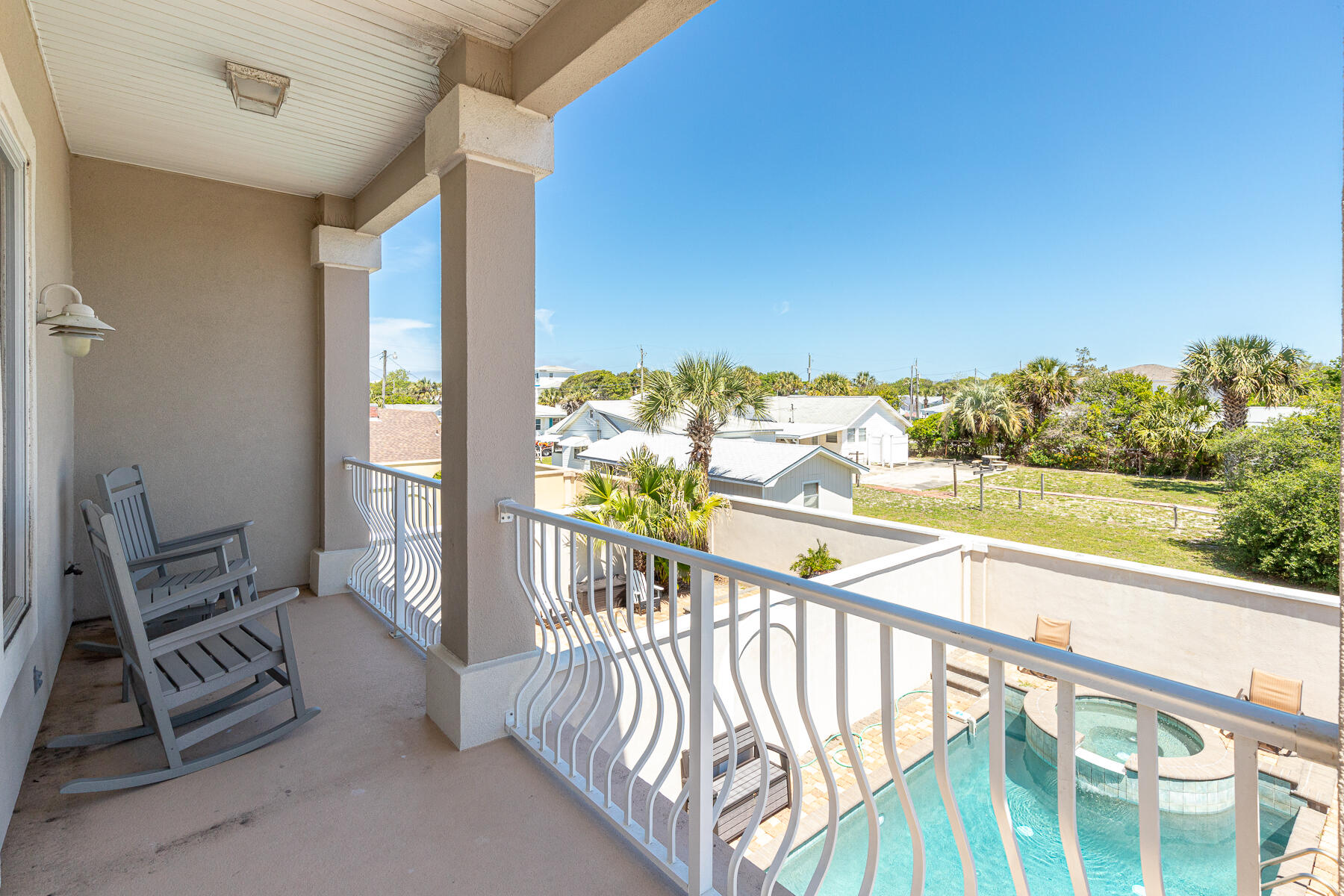 19106 Front Beach Road, Unit A Panama City Beach, FL 32413 - Photo 26 of 48 Covered Balcony overlooking Private Pool