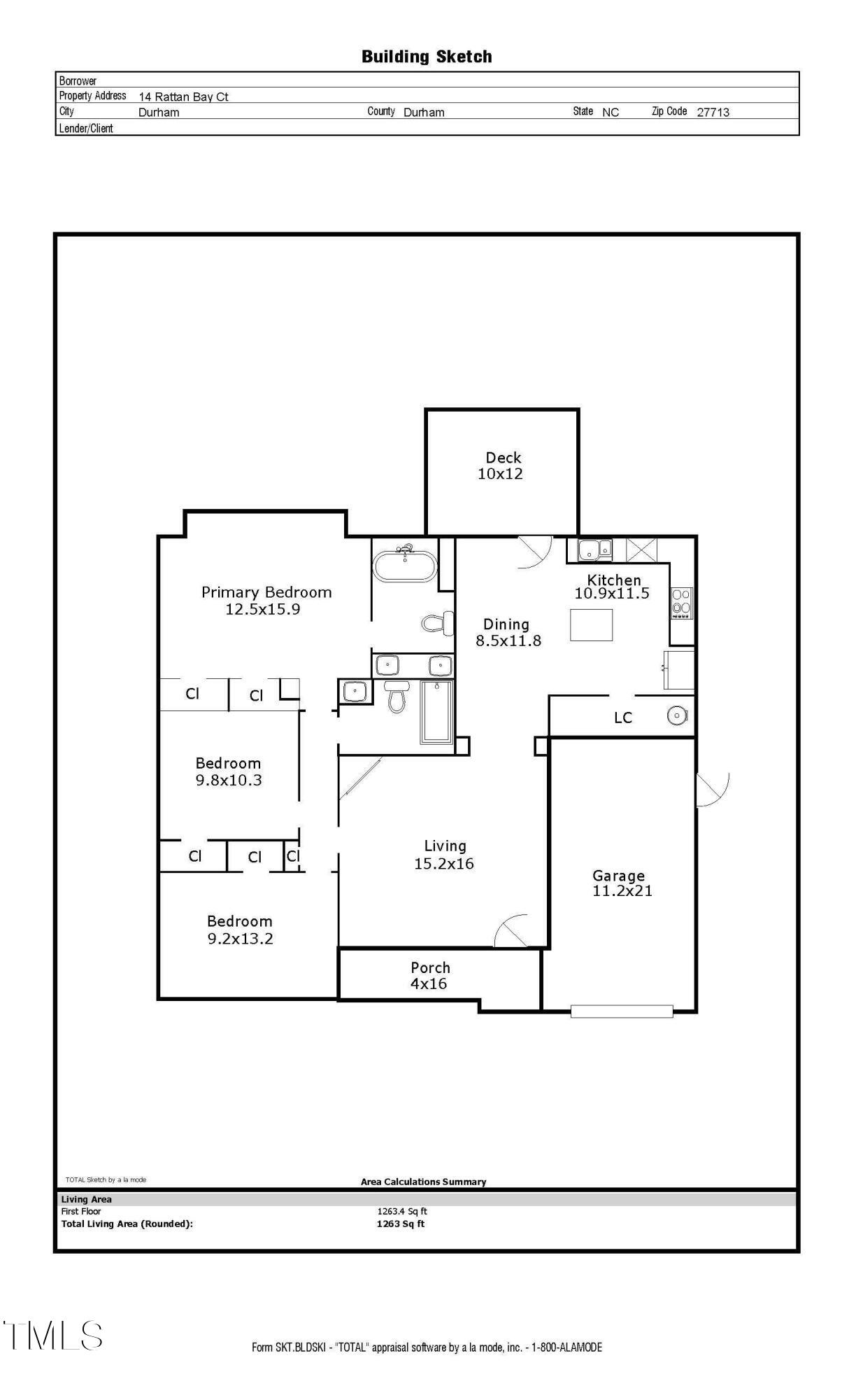 14 Rattan Bay Court Durham, NC 27713 - Photo 28 of 33 14 Rattan Bay Court Sketch