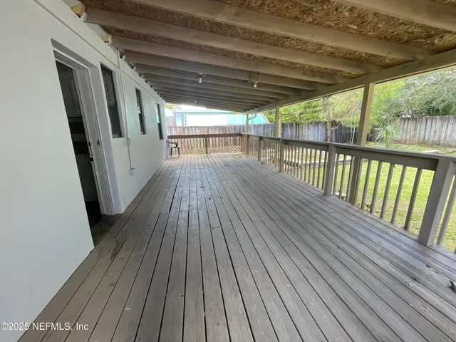 a view of deck with wooden floor
