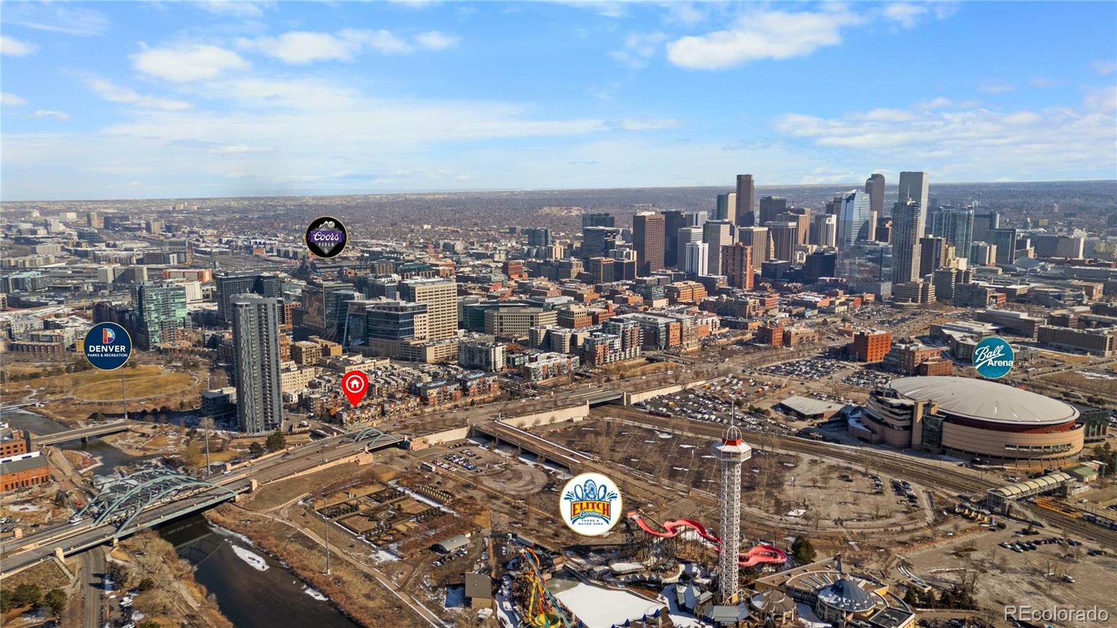 1438 Little Raven Street, Unit 310 Denver, CO 80202 - Photo 23 of 24 an aerial view of a city