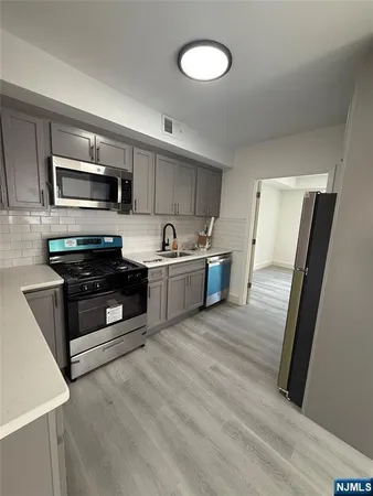 a close view of a refrigerator in kitchen
