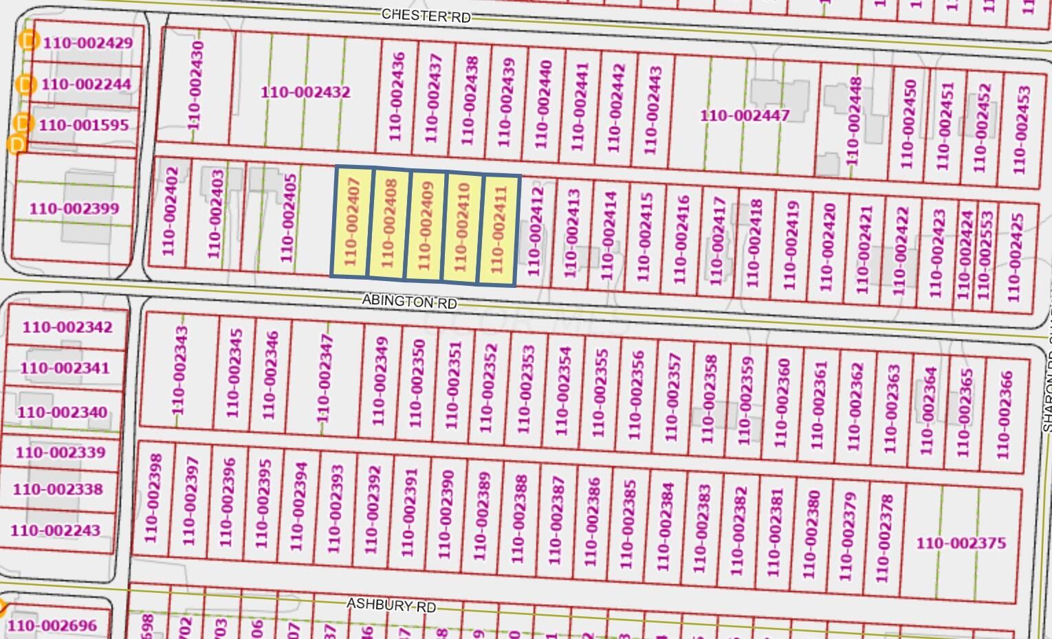 0 Abington Road Columbus, OH 43231 - Photo 2 of 4 The 5 yellow parcels are included in this sale.