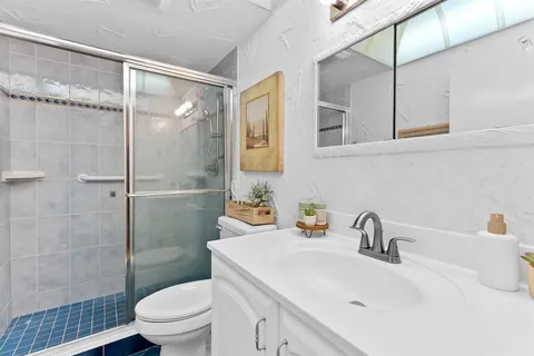 a view of a lake and a yard