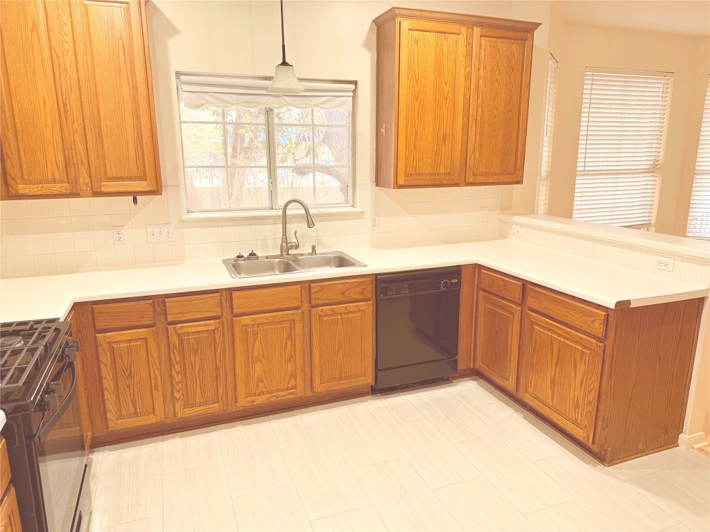 2438 Falcon Drive Round Rock, TX 78681 - Photo 4 of 18 a kitchen with stainless steel appliances granite countertop a sink dishwasher and cabinets with wooden floor