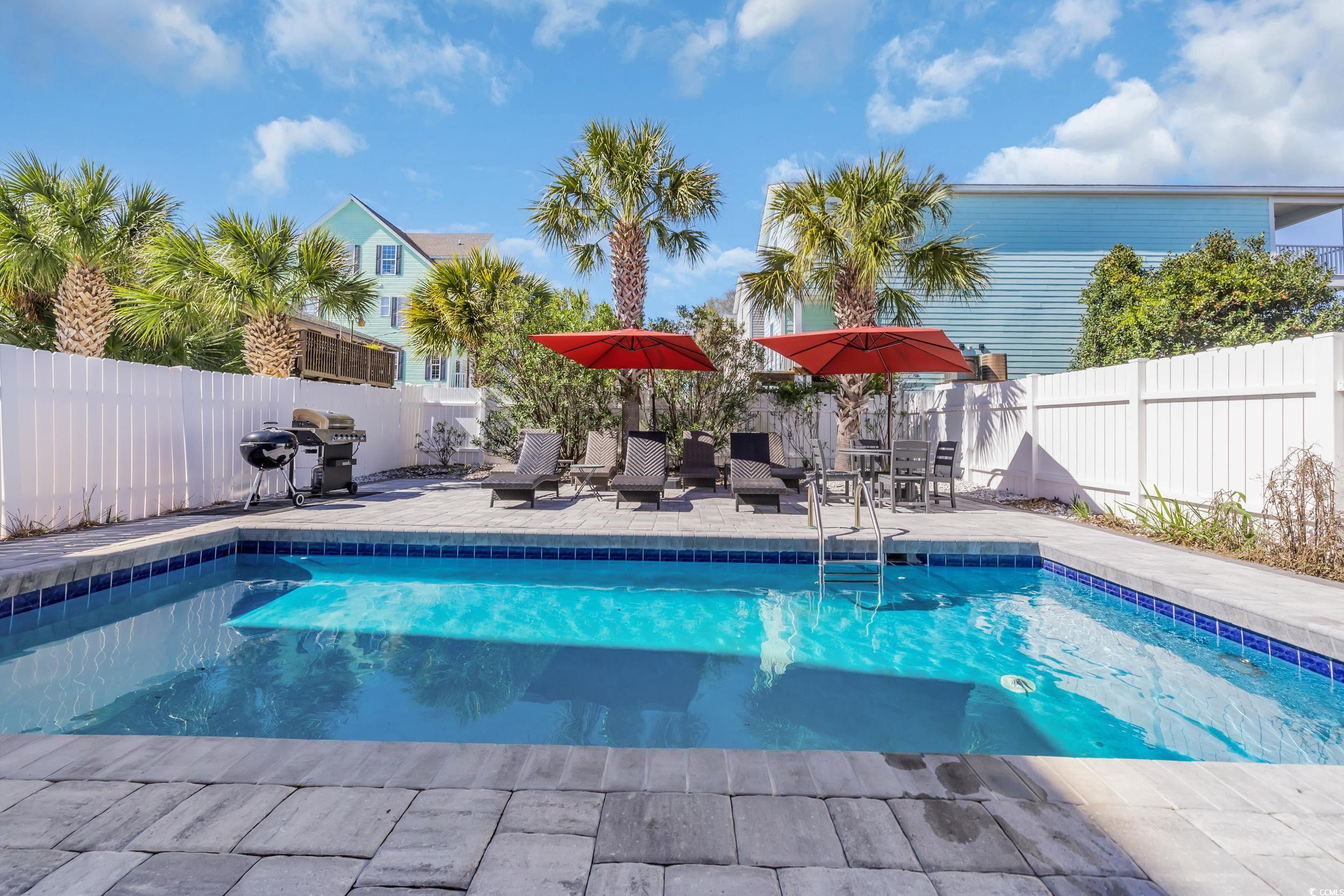 512 North Ocean Boulevard Surfside Beach, SC 29575 - Photo 27 of 39 View of pool with a patio, a fenced backyard, and a fenced in pool