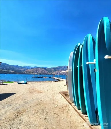 a view of a park with slides