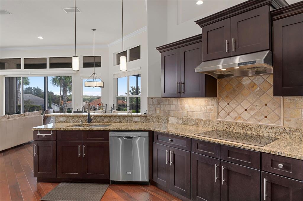 1601 North Tee Time Terrace Hernando, FL 34442 - Photo 23 of 68 a kitchen with stainless steel appliances granite countertop a sink a stove and a wooden cabinets