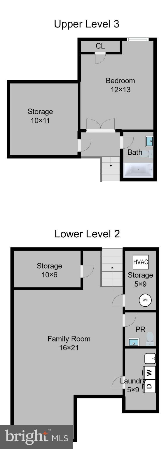 2079 Wethersfield Court Reston, VA 20191 - Photo 30 of 30 Lower level 2 and upper level 3 floor plan.