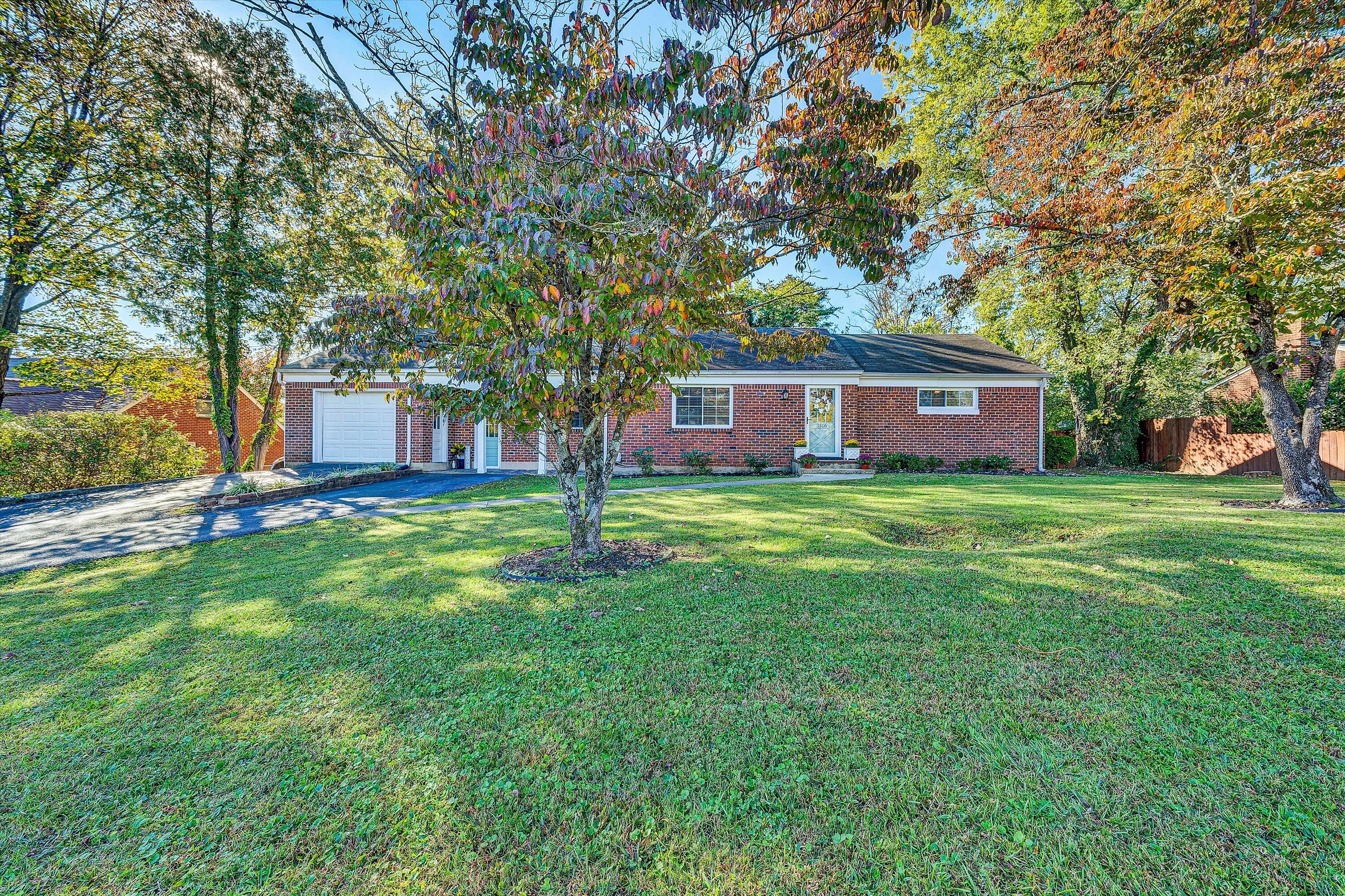 a view of house with yard
