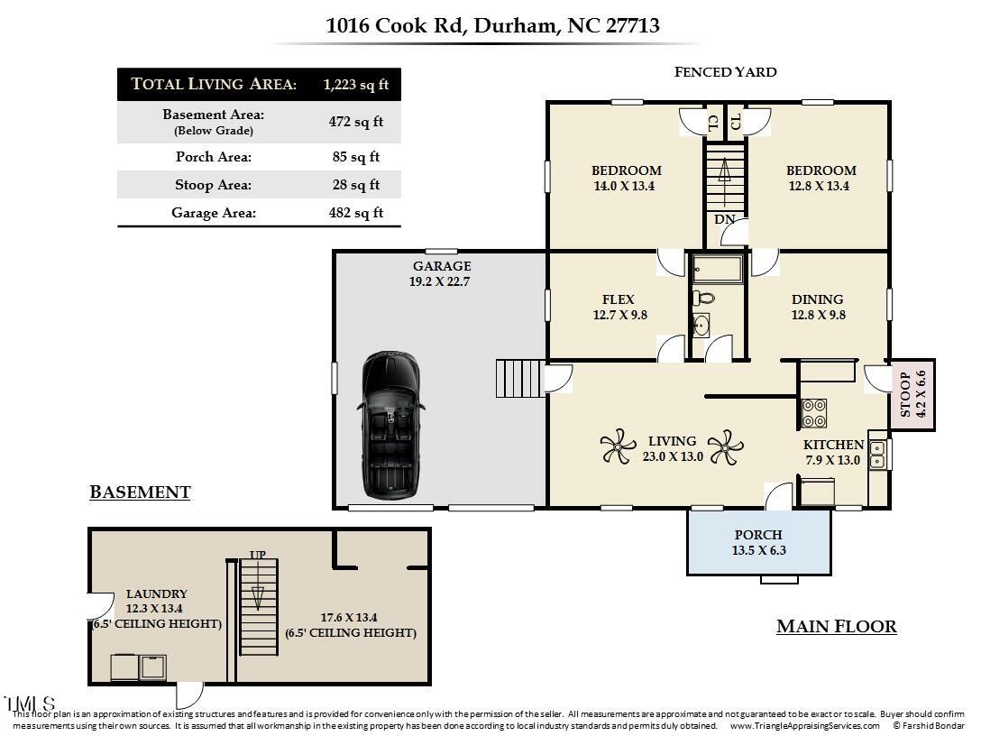 1016 Cook Road Durham, NC 27713 - Photo 4 of 4 Floor Plan - cook rd