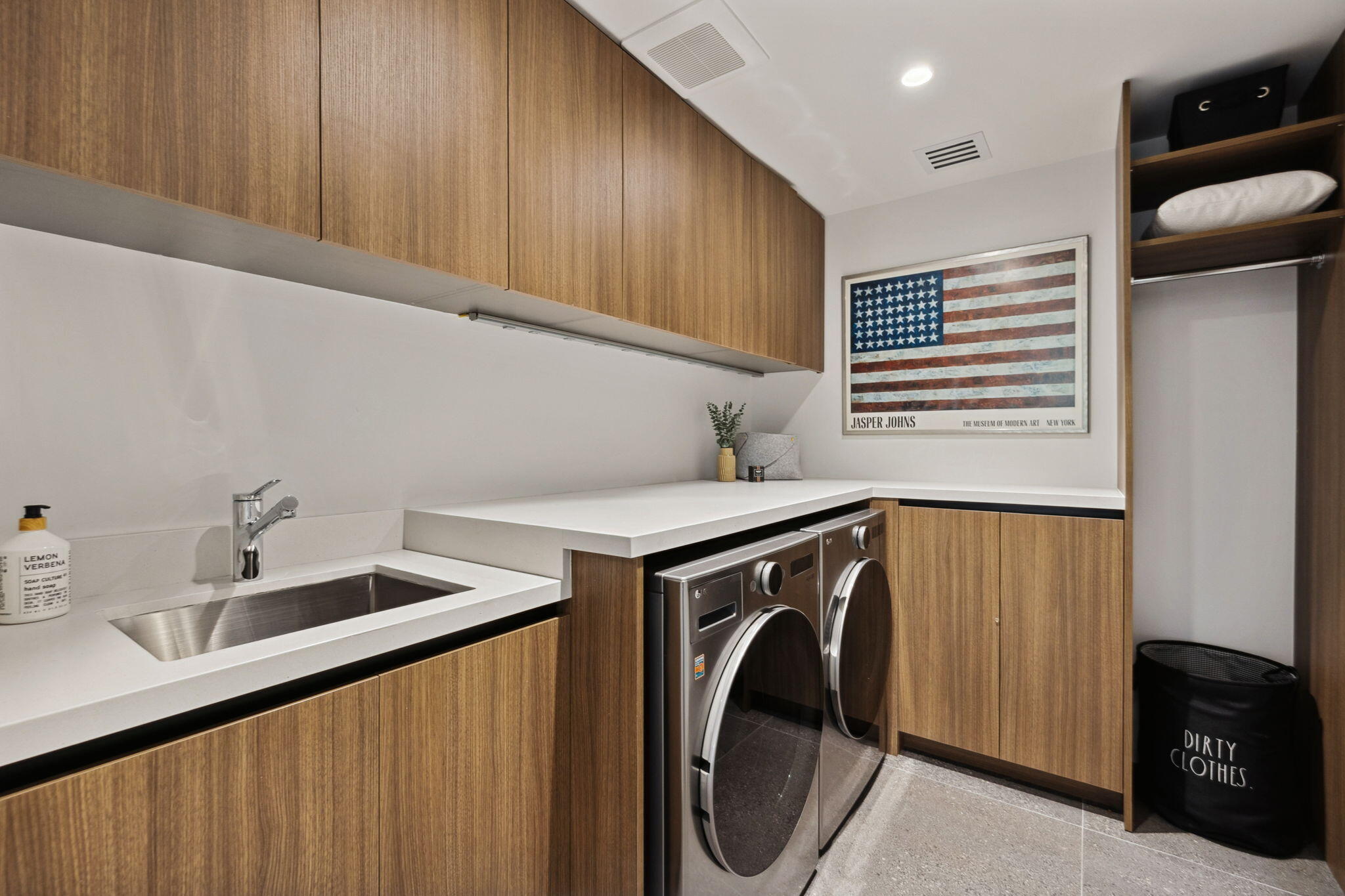 20 Lafayette Drive Rancho Mirage, CA 92270 - Photo 21 of 48 a utility room with sink dryer and washer