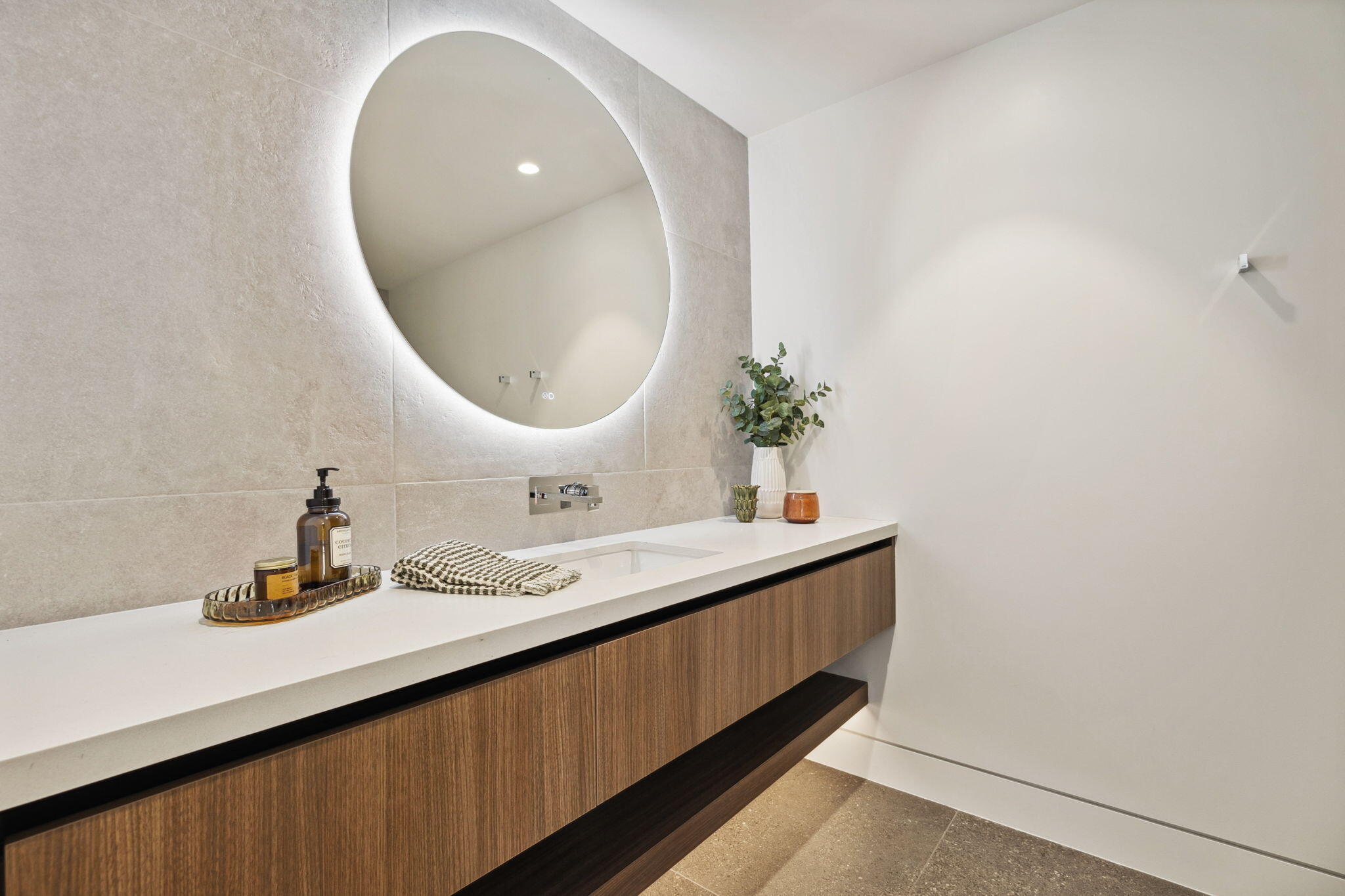 20 Lafayette Drive Rancho Mirage, CA 92270 - Photo 30 of 48 a bathroom with a sink and a mirror