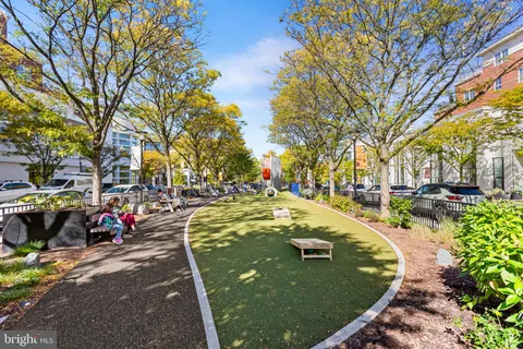 a front view of an building with street
