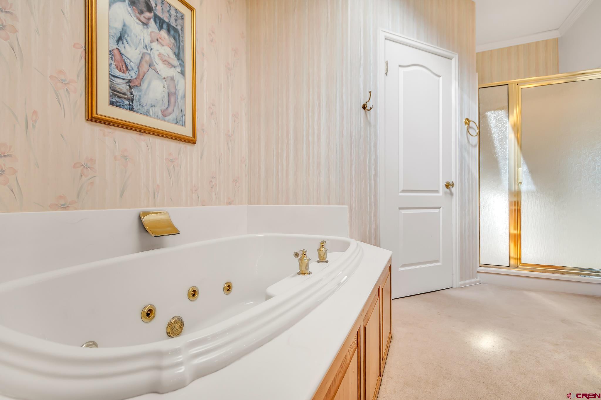 24344 Ute Trail Road Cedaredge, CO 81413 - Photo 23 of 33 a bathroom with a tub a window and a shower