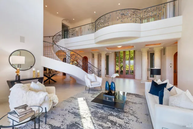 a living room with furniture