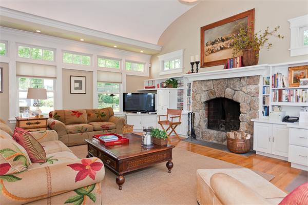 23 Slocum Road Lexington, MA 02421 - Photo 14 of 30 a living room with furniture fireplace and a large window