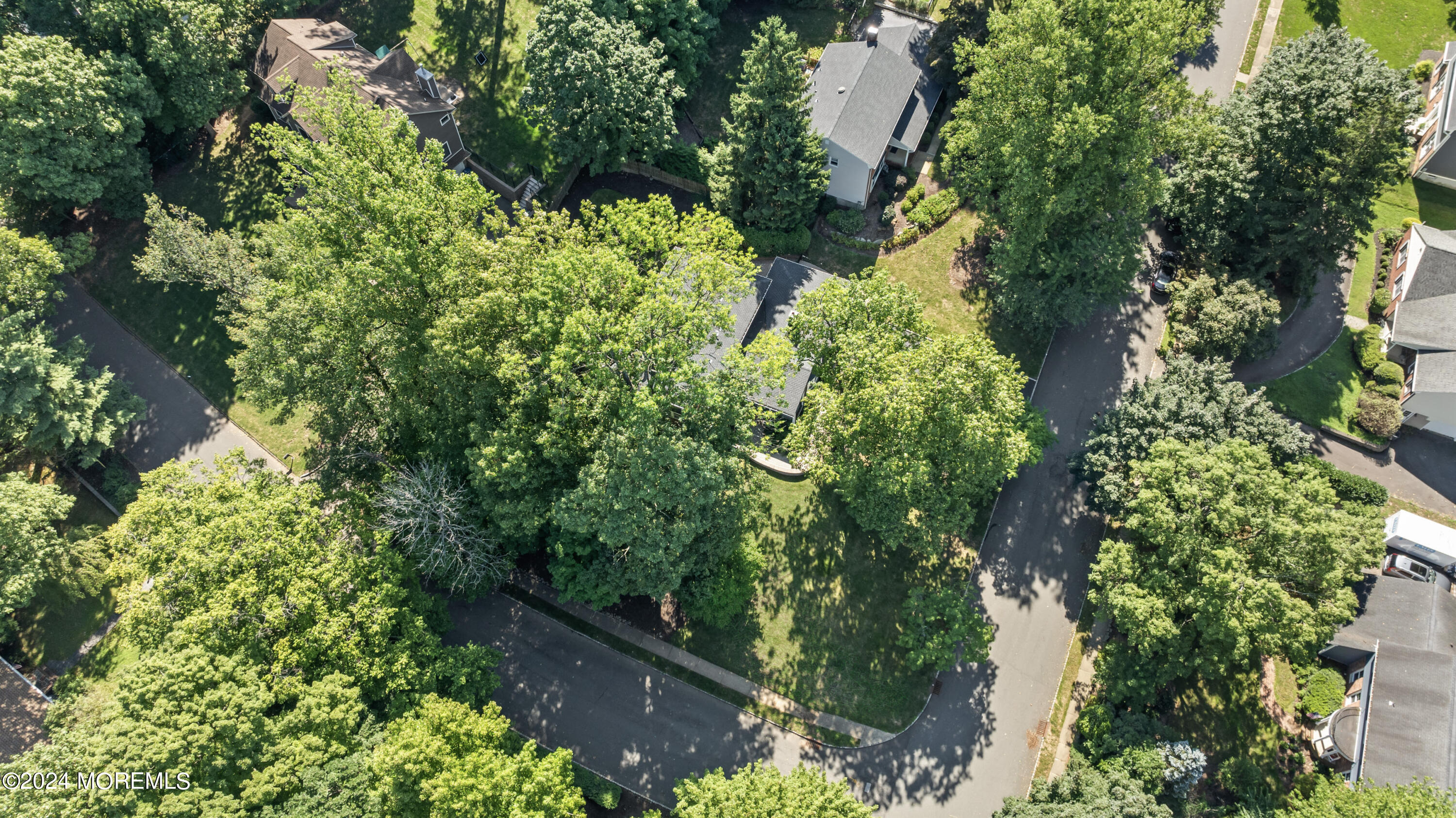 54 Rutherford Road Berkeley Heights, NJ 07922 - Photo 36 of 43 an aerial view of residential house with outdoor space and trees all around