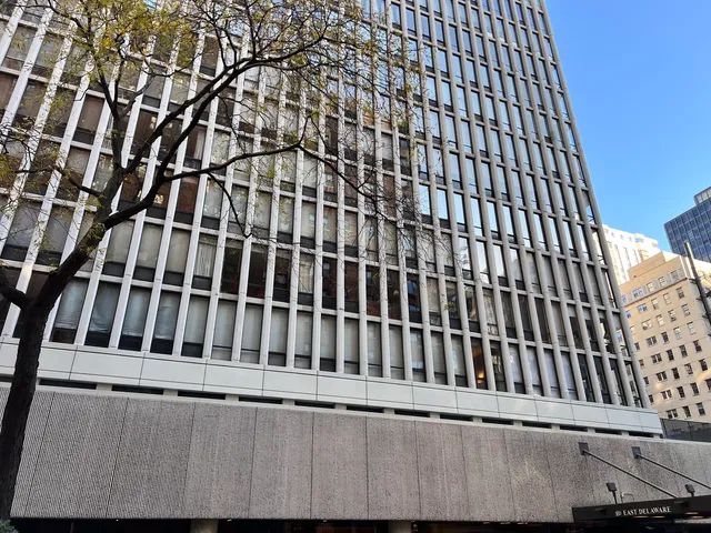 a view of a black building