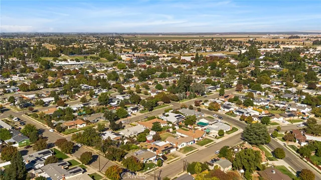 aerial view of a house with a potted plant
