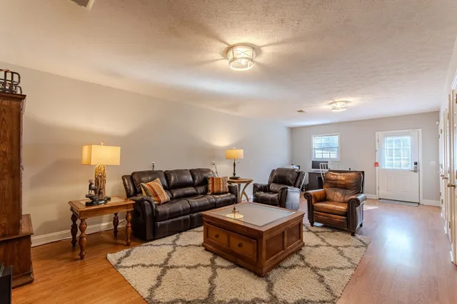 a living room with furniture