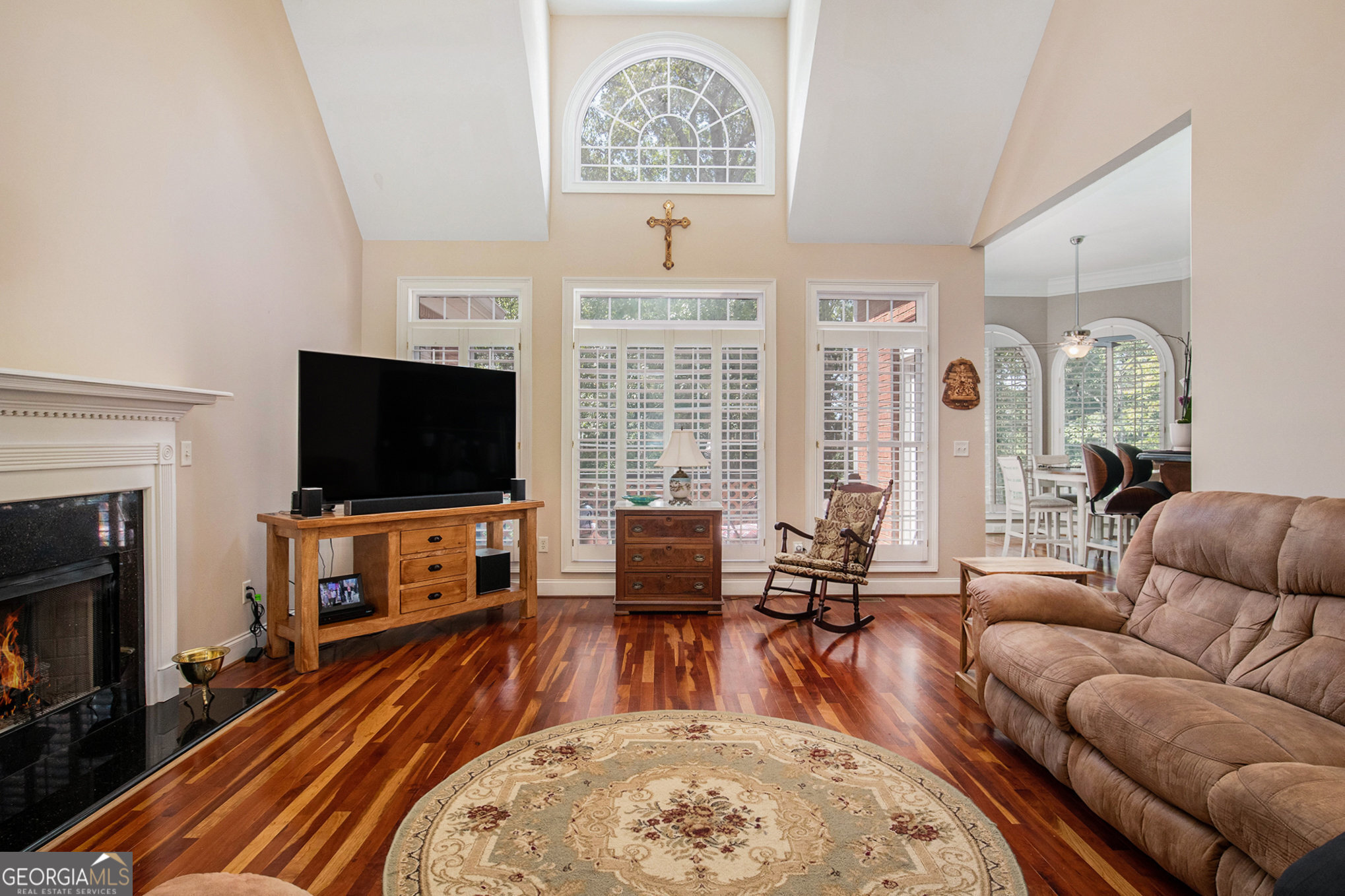 131 Winesap Way Clarkesville, GA 30523 - Photo 13 of 65 a living room with furniture fireplace and flat screen tv