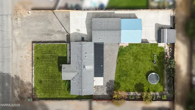 an aerial view of a kitchen