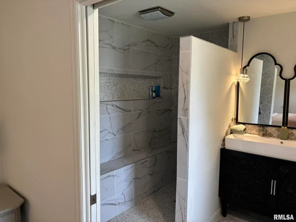 a bathroom with a shower