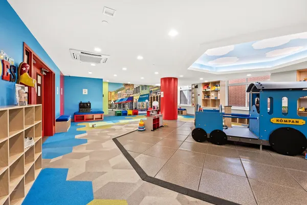 a play room with furniture
