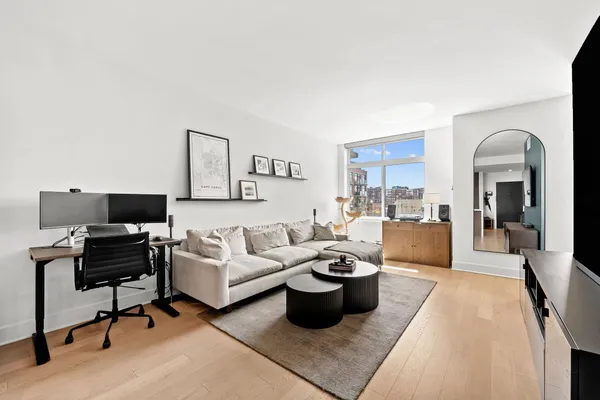 a living room with furniture