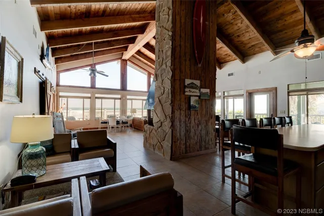 a outdoor living space with furniture