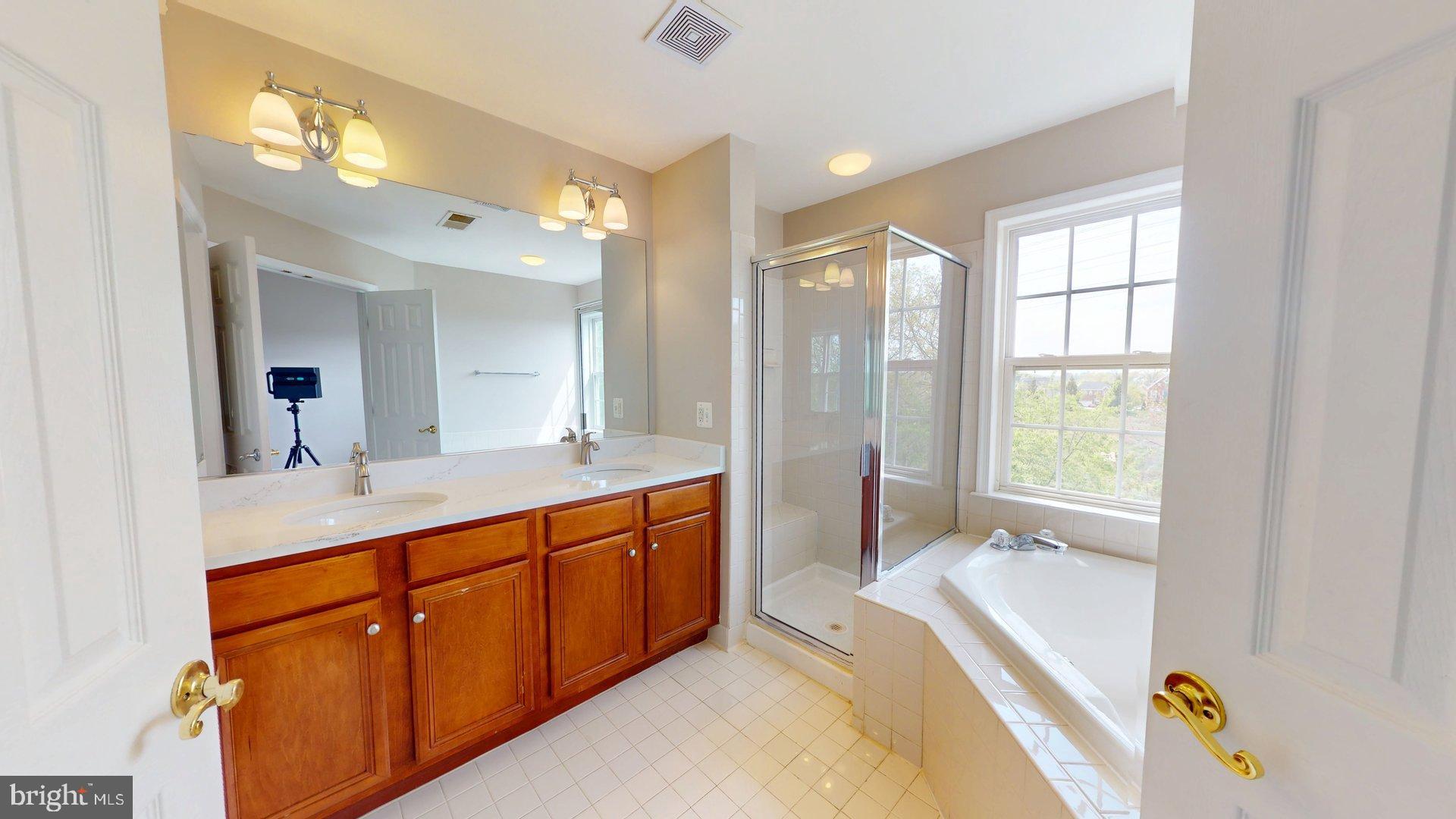 41867 Cinnabar Square Aldie, VA 20105 - Photo 14 of 26 a spacious bathroom with a tub sink and mirror