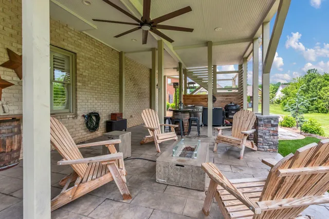 a view of a golf course with a lake