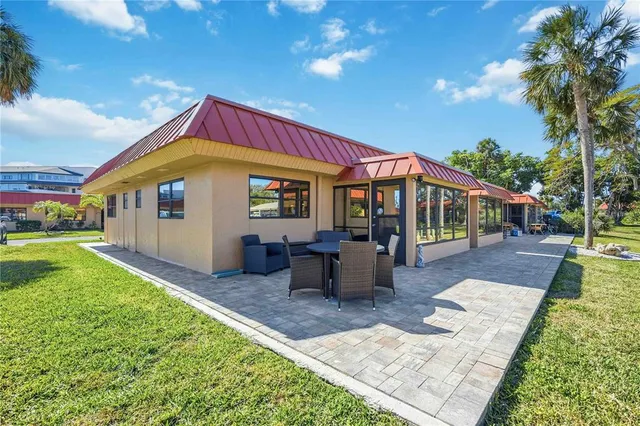 a view of outdoor space with seating