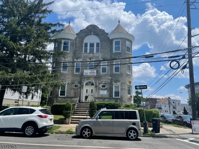 a car parked in front of a building