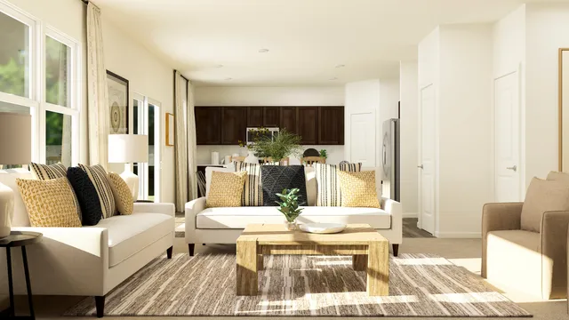 a dining room with a table and chairs