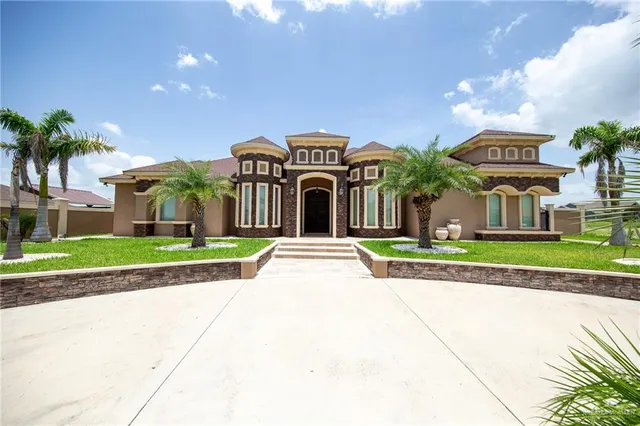 a view of a food mall next to a yard