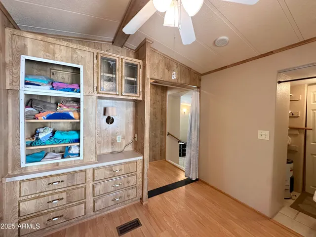 a view of a kitchen from the kitchen