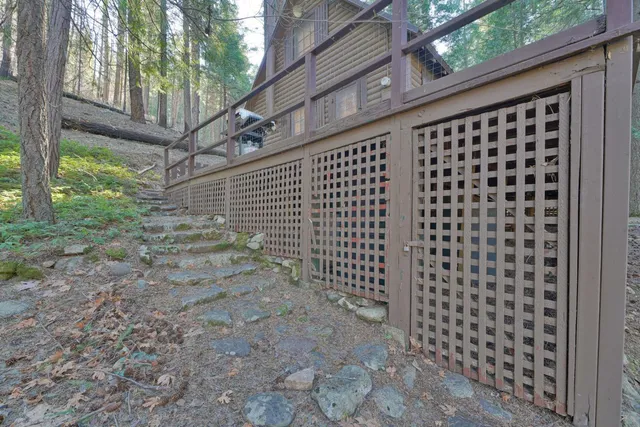 a backyard of a house with lots of green space