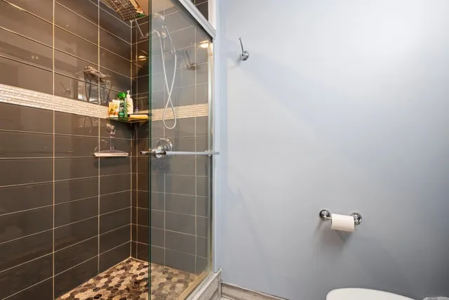 a bathroom with a shower