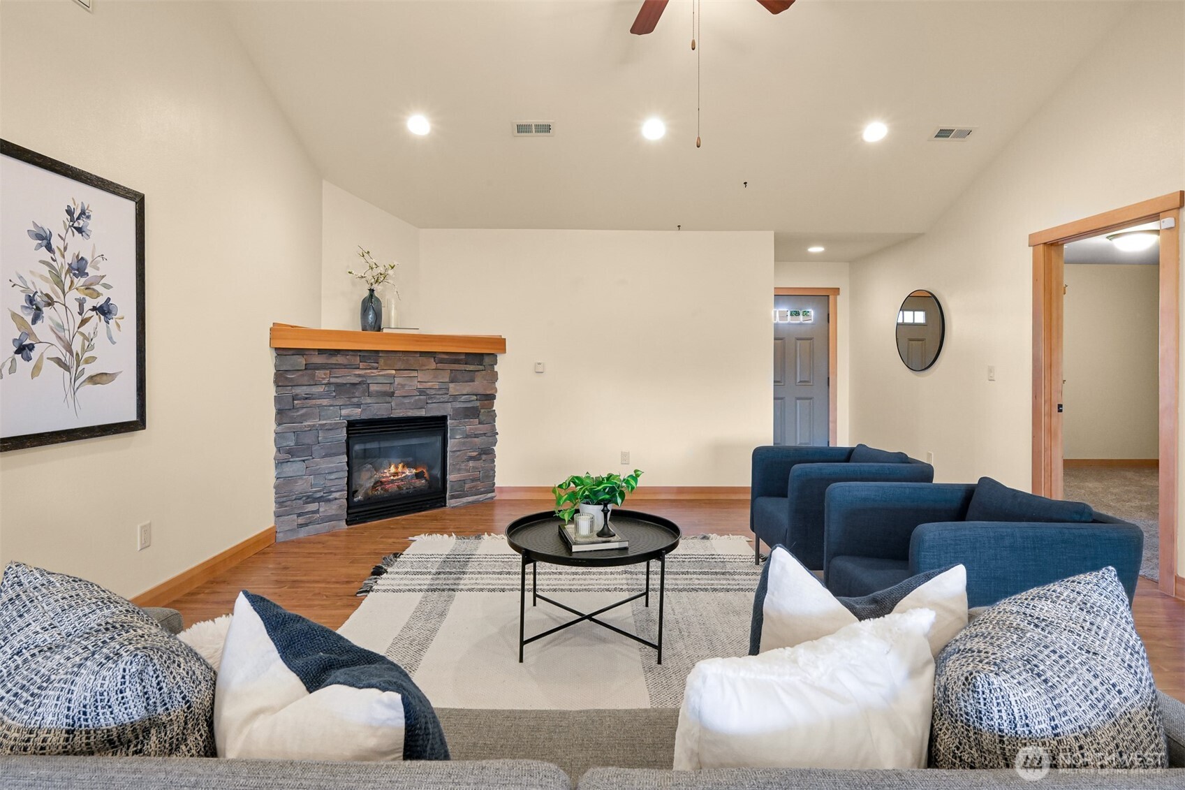 403 Westview Place Nooksack, WA 98276 - Photo 5 of 28 a living room with furniture and a fireplace