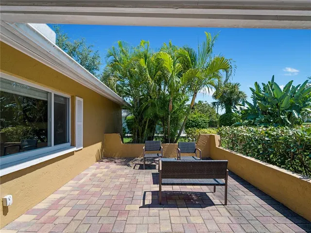 a outdoor view with a sitting space