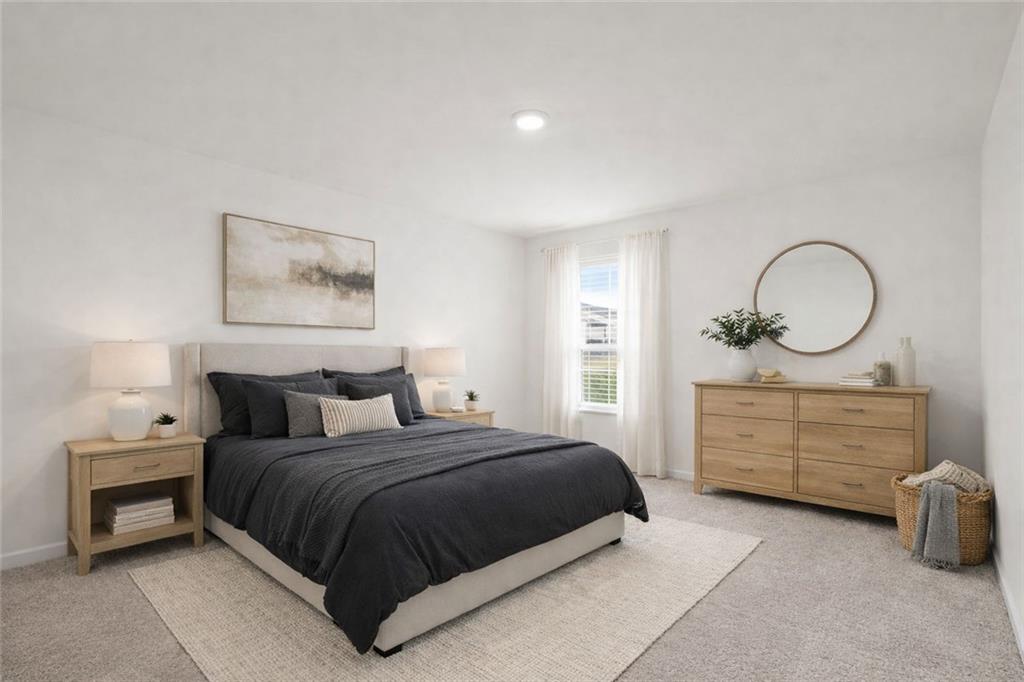 166 Champlain Road Hoschton, GA 30548 - Photo 35 of 53 a bedroom with a bed a dresser and window